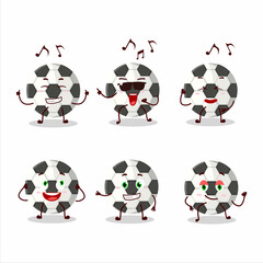 Sticker - An image of soccer ball dancer cartoon character enjoying the music