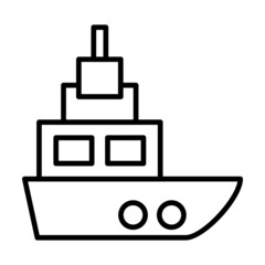 Poster - Ship Vector Line Icon Design