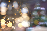 Fototapeta  - Christmas bokeh background. Party holiday lights. Abstract magic diamond. Crystal glitter gloss. Blur background. Festive defocused sphere