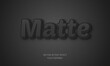 Editable 3d text effect design with letter black in matte color in vector	