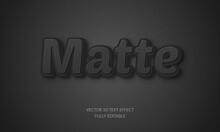 Editable 3d Text Effect Design With Letter Black In Matte Color In Vector	