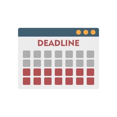 Poster - Deadline icon flat isolated vector