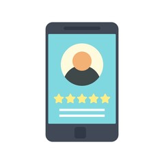 Poster - Smartphone reputation icon flat isolated vector