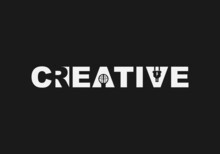 Creative Negative Space Logo With A Black Background And Unique Vectors. 