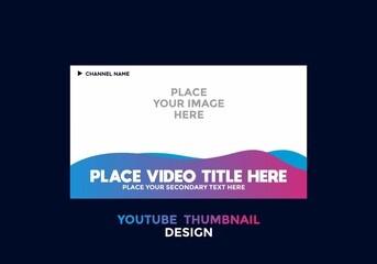 Editable youtube thumbnail design in pink blue gradient color theme