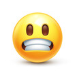 Grimacing emoji. Awkward emoticon with clenched teeth, 