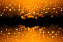 Orange Thanksgiving Or Halloween Glitter Party Banner Background