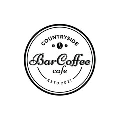 Canvas Print - simple coffee cafe logo design vintage