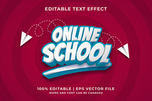 Online School Editable Text Effect Style Premium Vector