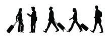 Business People Walking Silhouette Vector Illustration 