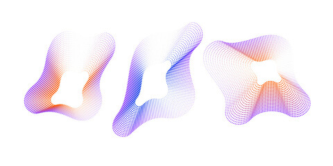 Poster - vector abstract background with dynamic waves, line and particles.
