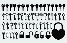 Keys Padlock Silhouette