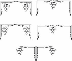 Poster - Grape brunch decorative frame element 