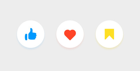 Poster - Social media notification icons like love save icon button for apps and website - ui design