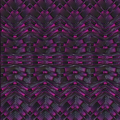 Canvas Print - 3d effect - abstract violet black geometric pattern 