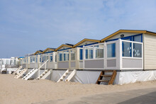 Beach Houses On The Beach Of Wijk Aan Zee, Noord-Holland Province, The Netherlands