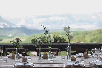 Boho wedding table for a newlywed banquet.