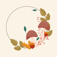 Sticker - wreath of autumn leaves