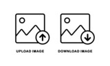 Fototapeta  - Download or upload picture icon. Image thumbnail sign. Illustration vector