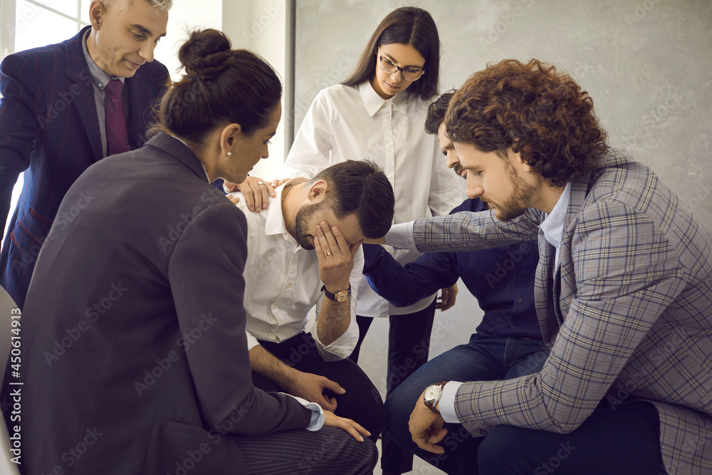 Sad Crying Group People