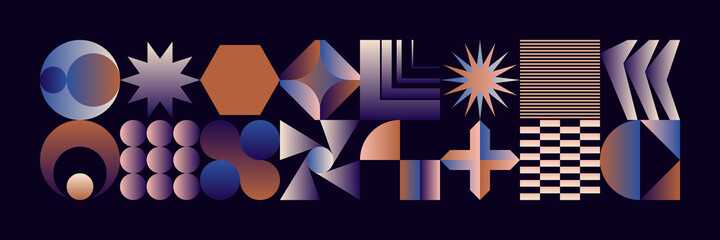 Generative Design Artwork of Abstract Vector Generated Shapes Composition