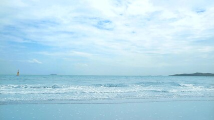 Wall Mural - blue of the sea in the early, cloudy morning, before the storm was coming in a few days