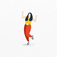 Wall Mural - Female character on white background vector