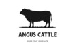 Black Angus Cow Cattle Farm Livestock for Beef Logo Design