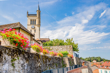 Canvas Print - Eglise Saint-Symphorien dans le village de Morestel