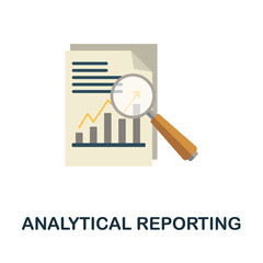 Analytical Reporting flat icon. Colored sign from customer management collection. Creative Analytical Reporting icon illustration for web design, infographics and more