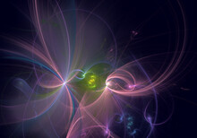 Abstract Fractal Art Background. Swirling Lines And Rays, Like Long Exposure Light Streaks.