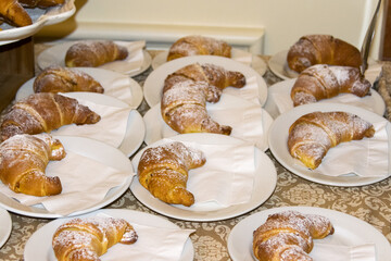 Wall Mural - Croissant served in party hotel, sweets to accompany with coffee. Guatemala, Latin America.