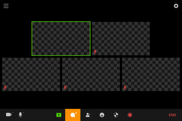 Fototapete - Video conference app interface template screen. Vector illustration
