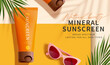 Luxury sunscreen product ad banner