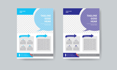 a4 corporate business flyer template design, in two different color