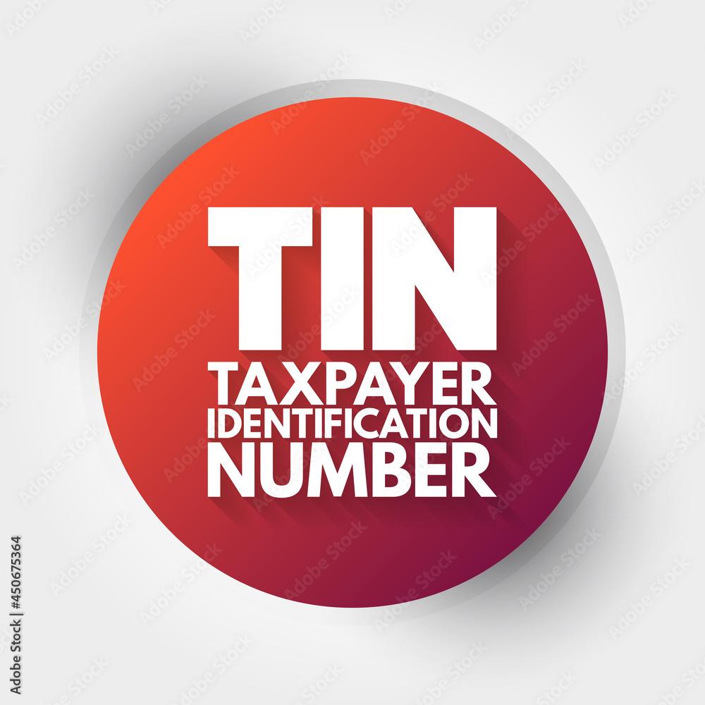 TIN - Taxpayer Identification Number acronym, concept background