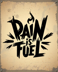Pain is fuel retro logo, vintage emblem