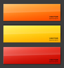 Poster - Vector graphic design banner backgrounds in three different colors. Paper origami style.