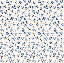 Vector Seamless Pattern. Pretty Pattern In Small Flowers. Small Blue Flowers. White Background. Ditsy Floral Background. The Elegant The Template For Fashion Prints. Stock Vector.