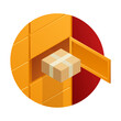 Automated parcel locker isometric icon