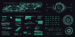 © PALERM089 - Futuristic set of elements for HUD user interface. Collection of titles in the style of HUD. Labels with technical callouts, stripes information windows, and UI, UX templates