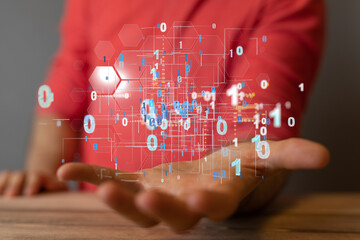 Technology background. Big data concept. Binary