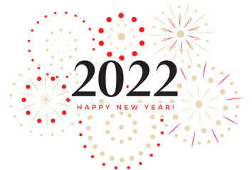 Poster - Happy New Year cover holiday calendar, greeting christmas card, event invitation, 2022 numbers with fireworks, vector illustration.