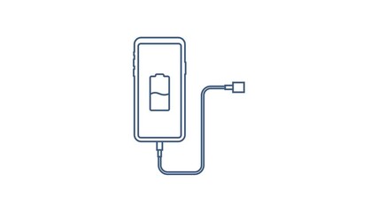 Poster - Smartphone charger adapter and electric socket, low battery notification. Motion graphics.