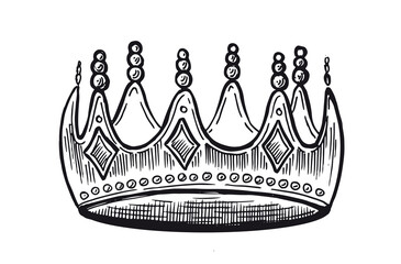 Wall Mural - Crown hand drawn illustrations. Vector.	
