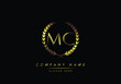 Alphabet letters MC monogram logo, gold color, luxury style