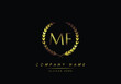 Alphabet letters MF monogram logo, gold color, luxury style
