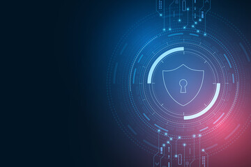 Cyber security technology concept , Shield With Keyhole icon , personal data , vector illustration	
