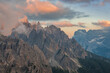Dolomity o zachodzie słońca Włochy Alpy