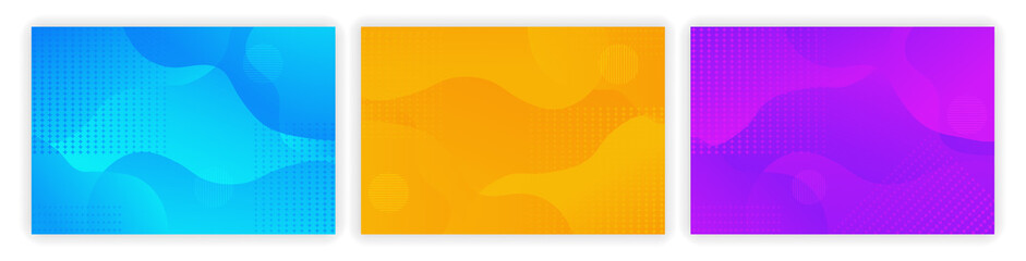 Wall Mural - set of liquid colorful background design templates. fluid gradient composition. creative illustratio